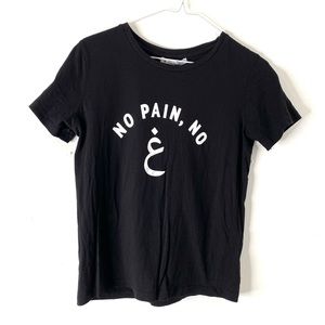 Pull&Bear Black White No Pain Tee